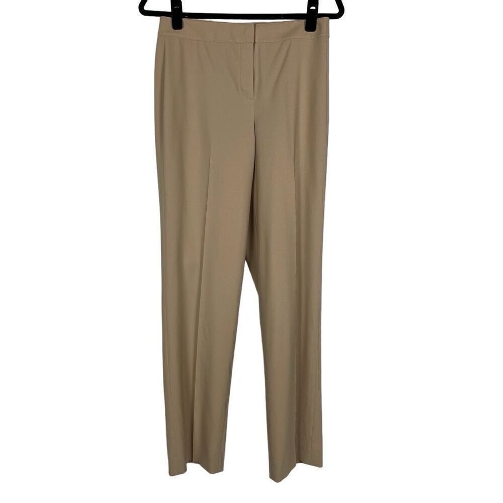 St. John Tan Wool High Rise Dress Pant - Women’s 4